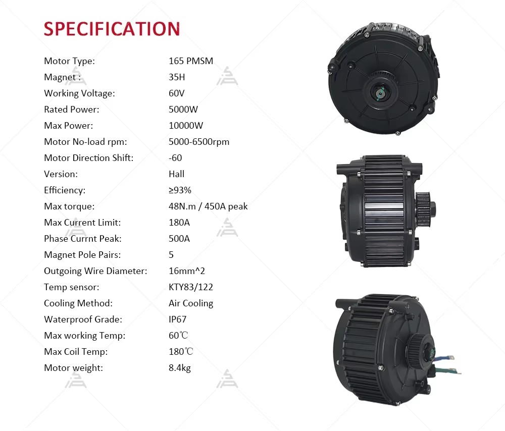 QSMOTOR QS165 V2 5000W 72V Mid - đánh giá và giá Mid Drive Motor Kit 72V 5000W