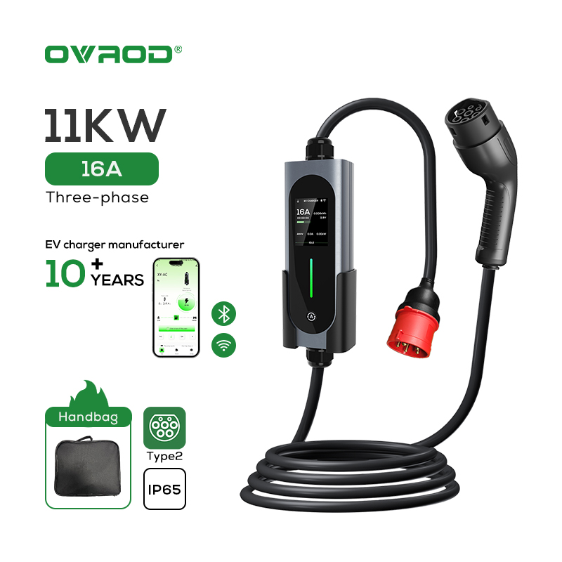 Ovrod Ev Car Charger 16a 11kw  - đánh giá và giá Type 2 Portable Ev Charger 11Kw Cee